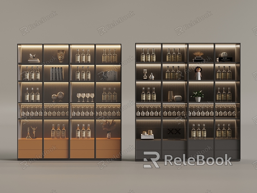 Modern Glass Wine Cabinet model