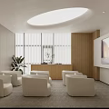 Modern Beauty Salon Treatment Room With Bed Equipment White Cabinets And Green Plant