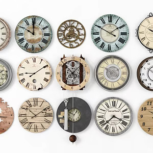 Jane European clock wall clock 3d model