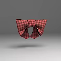 Classic Red And Black Plaid Bow Tie With Checkered Pattern Design 3d model