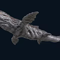 Realistic Aquatic Animal Whale Featuring Sharp Teeth And Rough Skin Texture 3d model