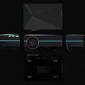 Sleek Black Projection Monitoring Device With Modern Design And Blue Accent Lines