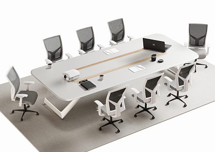 Modern Meeting Table and Chair Office Desk and Chair 3d model