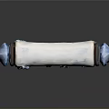 Ornate Decorative Scroll With Blue Accents Shiny Metallic Ends And Intricate Patterns