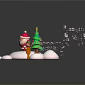Christmas Themed Commercial Decoration Equipment With Santa Elf Tree And Gingerbread Man