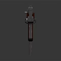 Vintage Submachine Gun With Wooden Stock And Metal Barrel Design