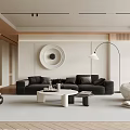 Modern Living Room Home Single Sofa Side Table Coffee Table Combination Floor Lamp 3d model