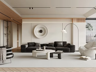 Modern Living Room Home Single Sofa Side Table Coffee Table Combination Floor Lamp 3d model