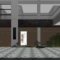 Art Exhibition Hall Interior With Wall Paintings Exhibits Lighting And Ropes