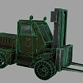 Low Mold Equipment Car Military Forklift Military Game Model 3d model