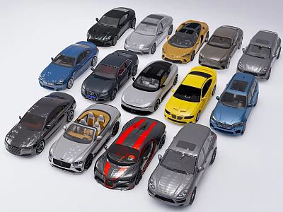 Various Cars Collection Featuring Different Models And Multiple Colors On 3d model
