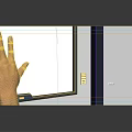 Modern Digital Blue Touch Screen For Decorative Ornaments Set With Control Panel And Hand Interaction