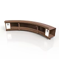 Functional Curved Wooden Shelf With Compartments For Organizing Household Items