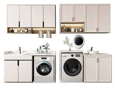 Modern Washing Machine Cabinet Balcony Cabinet 3d model