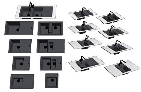 Modern dish washing basin sink 3d model