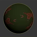 Detailed Organ And Hair Follicle Structure With Red Vascular Textures On Green Surface