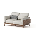 Nordic Living Room Double Sofa 3d model