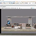 Mall Counter Retail Display With Shelves And Various Accessories Showcase Design