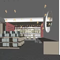 Stylish Modern Retail Store Interior With Open Display Shelves And Red Accent Walls