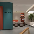 Modern Public Interior Space Featuring Circular Structure Green Curved Seating And Arched Doorway
