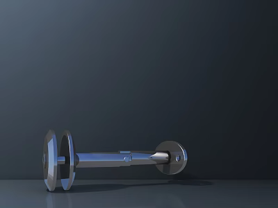 Silver Metal Sports Equipment With Smooth Texture For Gym Barbell Fitness Training 3d model