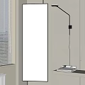 Modern Wall Sconce Lighting for Contemporary Interior With Mirror And Minimal Decor 3d model