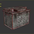 Rusty CALTEX Battery Scenery On Gray Background With Surface Stains And Reflection 3d model
