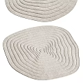 Light Gray Rugs With Layered Circular Pattern Design