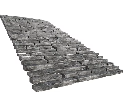 Green Slab Steps Park Steps Old Slab Steps Country Stone Steps Natural Slab Steps New Chinese Landscape Setstone Steps Stone Path 3d model