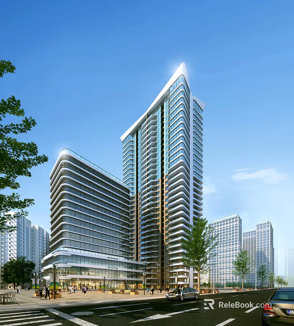 Modern High Rise Building Featuring Luxury Shower And Sauna Facilities 3d model 