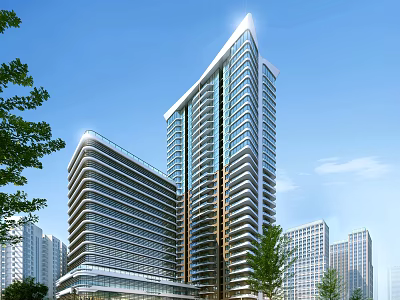 Modern High Rise Building Featuring Luxury Shower And Sauna Facilities 3d model