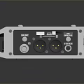 Electronic Device With Metal Casing Silver Frame Black Panel Knobs And Multiple Ports