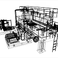 Industrial Equipment With Green Storage Tank Yellow Guardrails Piping System Platform Structure And Pump Units