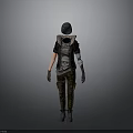 3D Character Model With Skeleton Skull T Shirt Gray Vest And Camouflage Pants