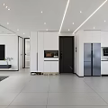 Modern Living Dining Room Interior With White Cabinets Dining Table Gray Chairs Sofa And Lighting