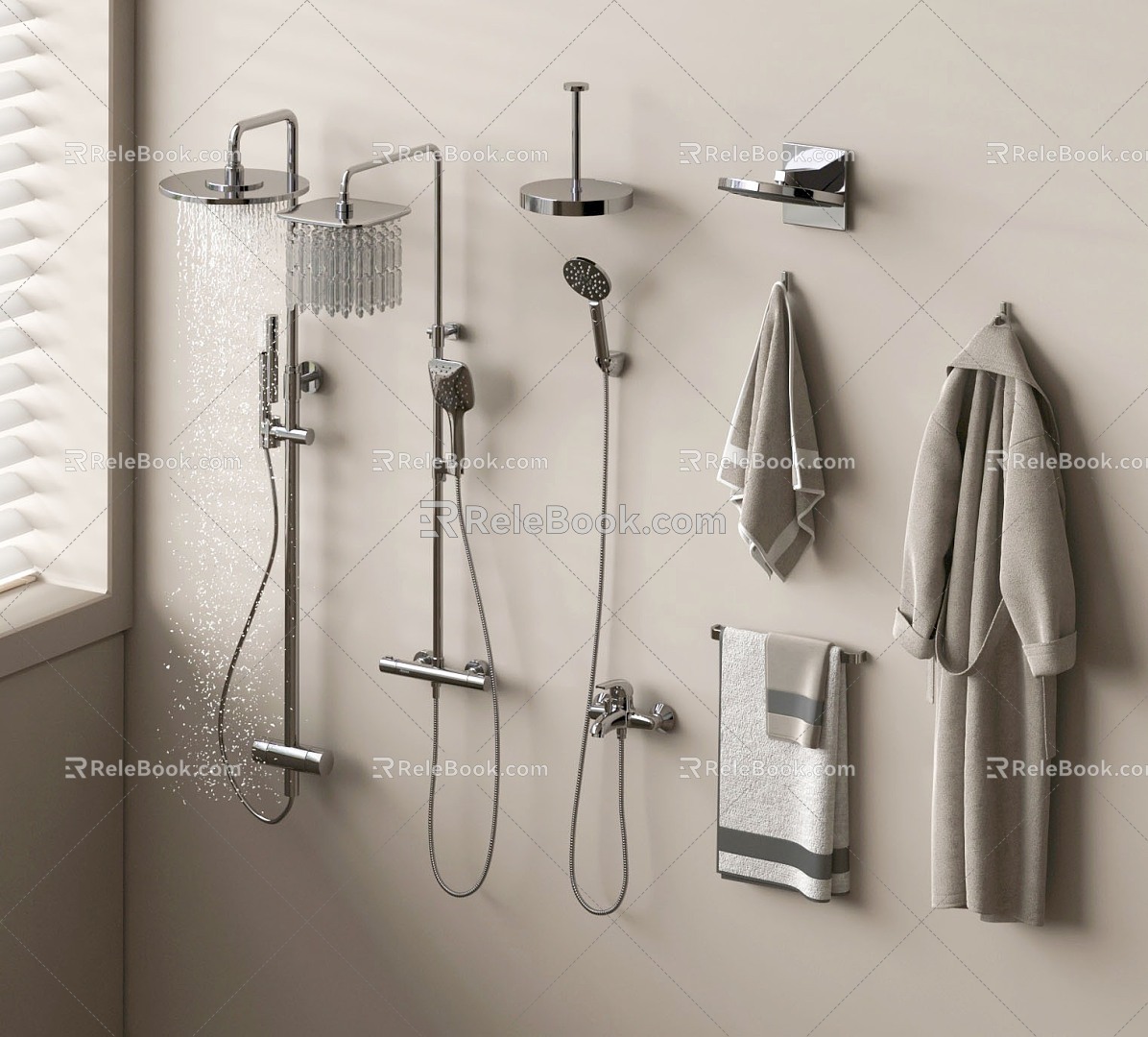 Shower shower modern shower shower shower bathroom small pieces 3d model