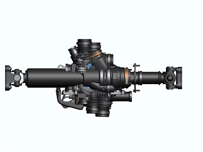 Complex Industrial Mechanical Assembly With Shaft Pipes And Multiple Components 3d model