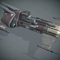Advanced Interstellar Spaceship With Sleek Wings Cockpit And Thruster Design