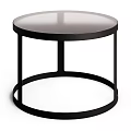 Modern Round Coffee Table With Black Frame And Sleek Top Design 3d model
