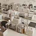 Various Styles Nightstands Collection With Wooden Metal Frames Drawers And Decorative Items