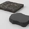 Rough Textured Natural Stone Slabs with Irregular and Square Shapes 3d model