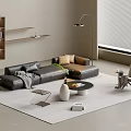 Modern sofa coffee table combination 3d model