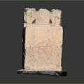 Natural Sandstone Structure With Rough Textured Surface On Black Reflective Base