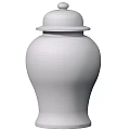 Traditional Blue and White Porcelain Vase With Lid And Floral Vine Patterns