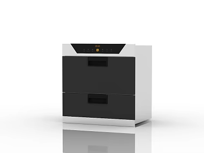 Modern Kitchen Appliance With Black Drawers And White Sleek Design 3d model