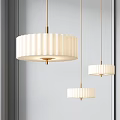 Modern White Pendant Lights With Pleated Shades And Metal Frames For Interior Decor