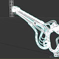 Mechanical Arm Prototype Featuring Metallic Gear Structure Spring Components And Articulated Design 3d model