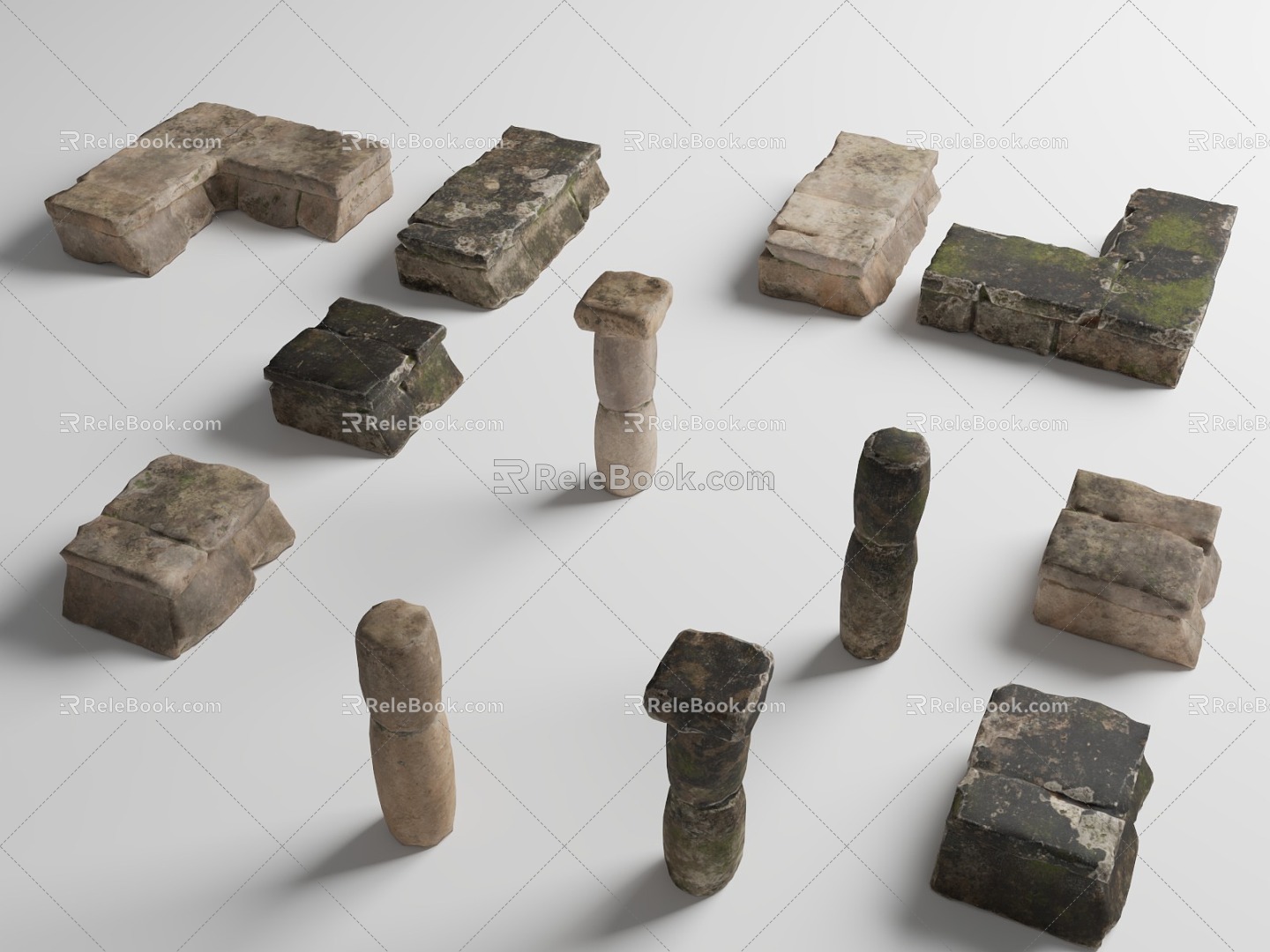 Ruins Ancient Buildings Stone Ruins Damaged Buildings Abandoned Castles 3d model