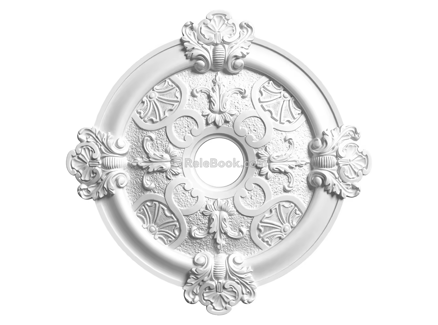 European-style lamp panel gypsum component carved 3d model
