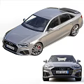 Audi Silver Sedan Stylish Exterior Design With Front Rear View And Alloy Wheels